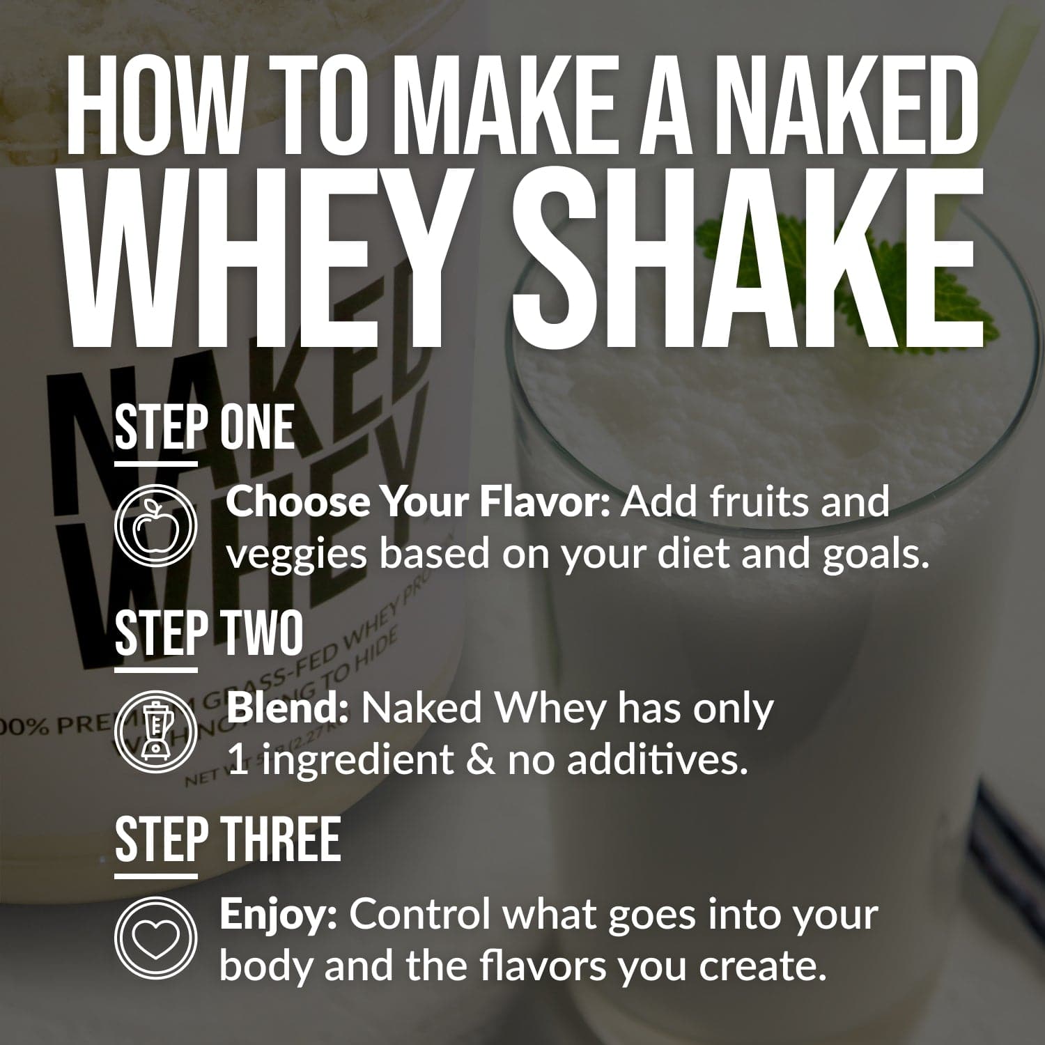 unflavored whey protein shake